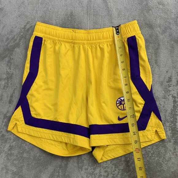Nike Shorts Womens Medium Los Angeles Sparks WNBA Team Player Issue Yellow - Picture 2 of 10